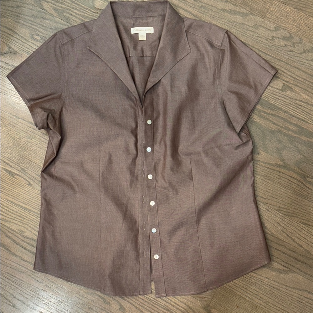 Coldwater Creek Taupe Button Down Shirt